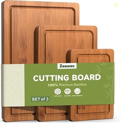 3-Piece Set Bamboo Cutting Board for Kitchen 