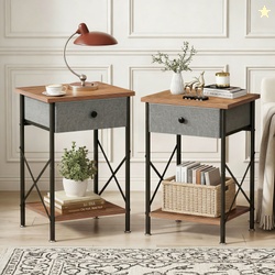 VECELO Nightstands Side End Table, Set of 2