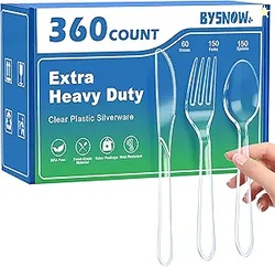 BYSNOW 360 Count Extra Heavy Duty Silverware
