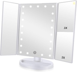 Flymiro Tri-fold Lighted Vanity Makeup Mirror