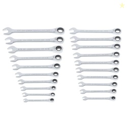 CRAFTSMAN Ratchet Wrenches Set, 20 Pc, 90 Tooth SAE/Metric Ratcheting 