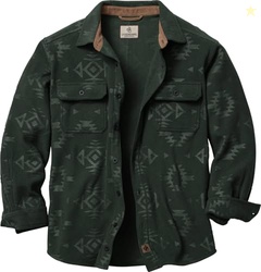 Legendary Whitetails Mens Long Sleeve Fleece Button Up Shirt, Forest E