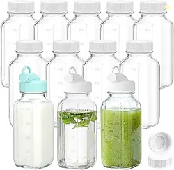 CUCUMI 12 Pack Glass Bottles with Lids