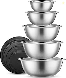 WHYSKO Stainless Steel Mixing Bowl Set, 10 Piece 