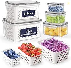HOTEC 5-Pack Large Fruit Storage Container