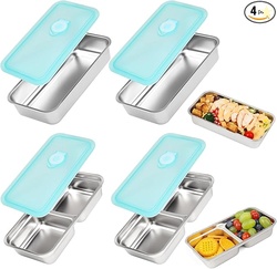 Stainless Steel Snack Containers, 4 Pack