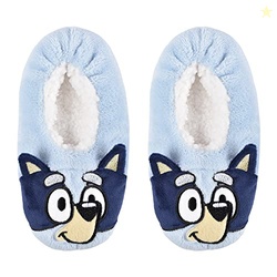Bluey Girl's 1-Pack Snuggle Toe Plush Footlet Socks Slippers, Blue, Sm