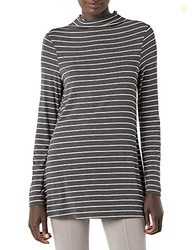 Amazon Essentials Women's Jersey Long-Sleeve Mock Neck Swing Tunic, Ch