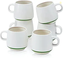 Porcelain Coffee Mugs Set of 6