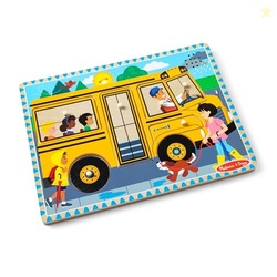 Melissa & Doug The Wheels on The Bus Song Puzzle  8-Piece Wooden Peg P