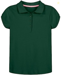 Nautica Girls' School Uniform Short Sleeve Polo Shirt, Button Closure,