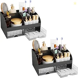 Makeup Organizer with Drawers, 2Pack