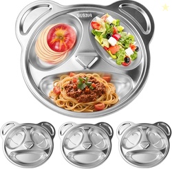 Nexboraque 4 Pack Stainless Steel Divided Plates
