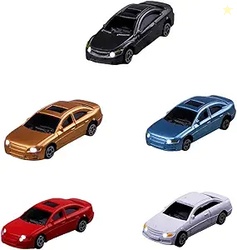 5PCS 1:100 HO Scale Model LED Lighted Car 