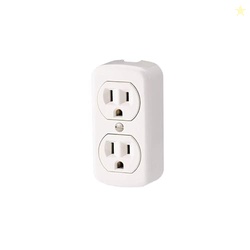 Leviton 15 Amp, 125 Volt, Grounding, Double Surface-Mount, 2 Round or 
