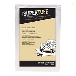Trimaco SuperTuff Paper/Poly Drop Cloth, 9-feet x 12-feet
