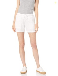 Amazon Essentials Women's 5" Inseam Drawstring Elastic Waist Linen Ble