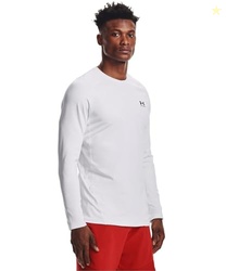 Under Armour Men's ColdGear Armour Fitted Crew, White (100)/Black, XX-