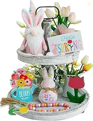 Spring Tiered Tray Decor Set, 6Pcs 