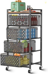 5 Tier Kitchen Storage Cart with Wheels