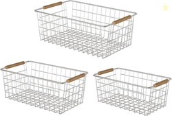 YOUVIP 3 Pack Wire Storage Baskets