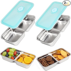 Stainless Steel Snack Containers, 2 Pack