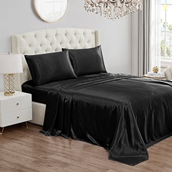 Juicy Couture Twin Size Satin Bed Sheet Set, Deep Pocket Silky Twin Sh