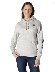 Carhartt Women's Iconic Clarksburg Logo Sweatshirt, Asphalt Heather Ne