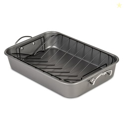 Glad Roasting Pan Nonstick 11x15 - Heavy Duty Metal Bakeware Dish with