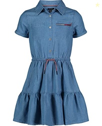 Tommy Hilfiger Girl's Stretch Denim Shortall Romper in Highline Wash (