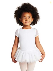 Capezio Girls Puff Sleeve Keyhole Back - Leotard, White, 6 Years US
