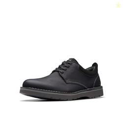 Clarks Collection Men's Eastridge Low Oxford, Black Leather, 9 Medium 