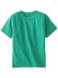 Kanu Surf Boys' Short Sleeve UPF 50+ Rashguard Swim Shirt, Solid Atlan