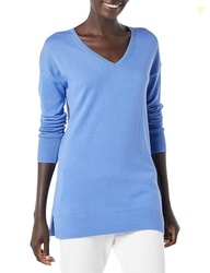 Amazon Essentials Women's Lightweight V-Neck Tunic Sweater, Long Sleev