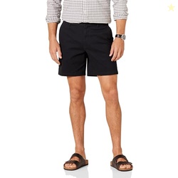 Amazon Essentials Men's 7" Stretch Chino Shorts, Black, 33
