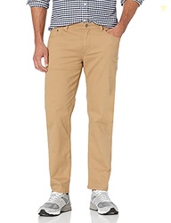 Amazon Essentials Men's 5-Pocket Stretch Twill Pants, Dark Khaki Brown