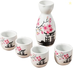 5PCS Hand Painted Japanese Sake Ceramic Set 