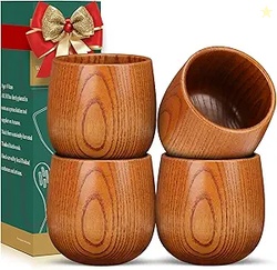AIUHI Wooden Whiskey Glasses (4Pack)