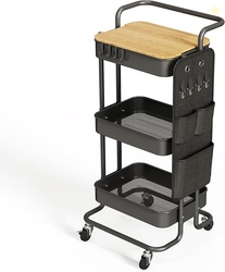 DTK 3 Tier Metal Utility Rolling Cart 