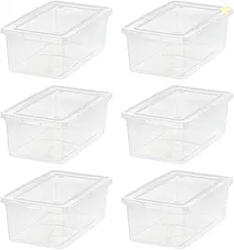 IRIS USA 6-Pack Storage Bins with Lids