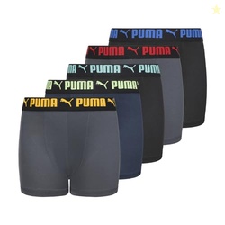 PUMA Boys' 5 Pack Performance Boxer Briefs, Grey/Bright, X-Large