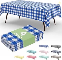 misaya 4 Packs Buffalo Disposable Table Cloth