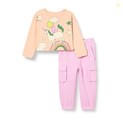 Amazon Essentials Toddler Girls' Long Sleeve T-Shirt and Pull on Pants