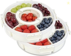 2 Packs Divided Serving Tray with Lid 