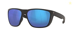 Costa Del Mar Mens Ferg Square Sunglasses, Matte Black/Blue Mirrored P