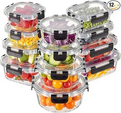 Liuruiyu 12 Pack Glass Food Storage Containers