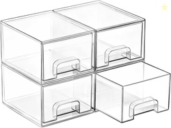 Vtopmart 4 Pack Clear Stackable Storage 