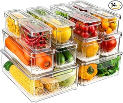 14 Pack Fridge Organizers and Storage