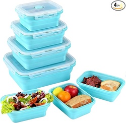 4 Pcs Collapsible Silicone Food Storage Containers