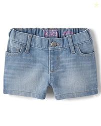 The Children's Place Baby Toddler Girls Denim Shortie Shorts, Peony Wa